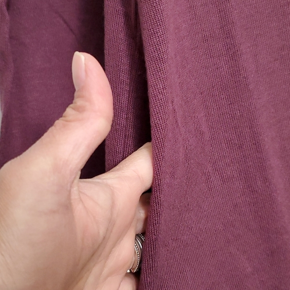 Long Snap Pocket Cardigan in Eggplant - Picture 8 of 9